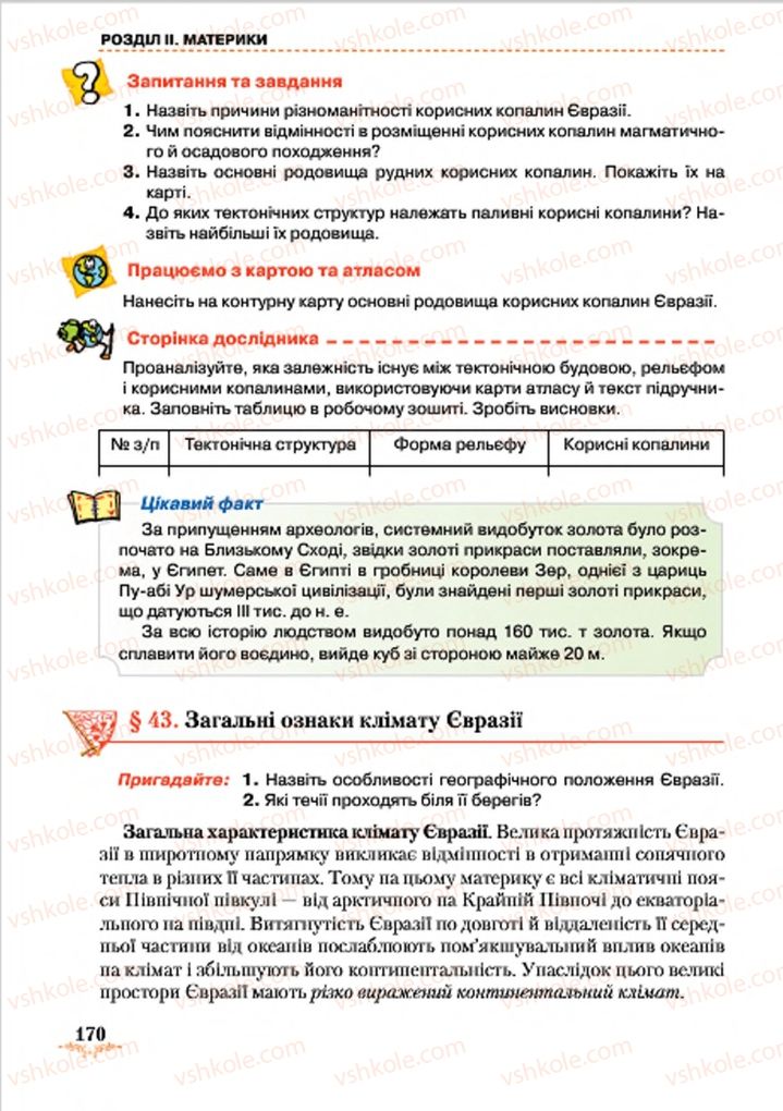 Страница 170 | Підручник Географія 7 клас Т.Г. Гільберг, Л.Б. Паламарчук 2015