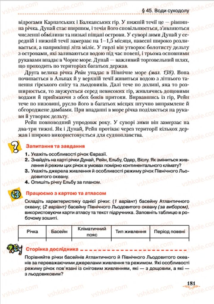 Страница 181 | Підручник Географія 7 клас Т.Г. Гільберг, Л.Б. Паламарчук 2015