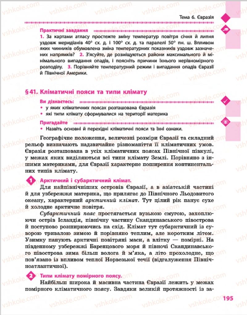 Страница 195 | Підручник Географія 7 клас Г.Д. Довгань, О.Г. Стадник 2015
