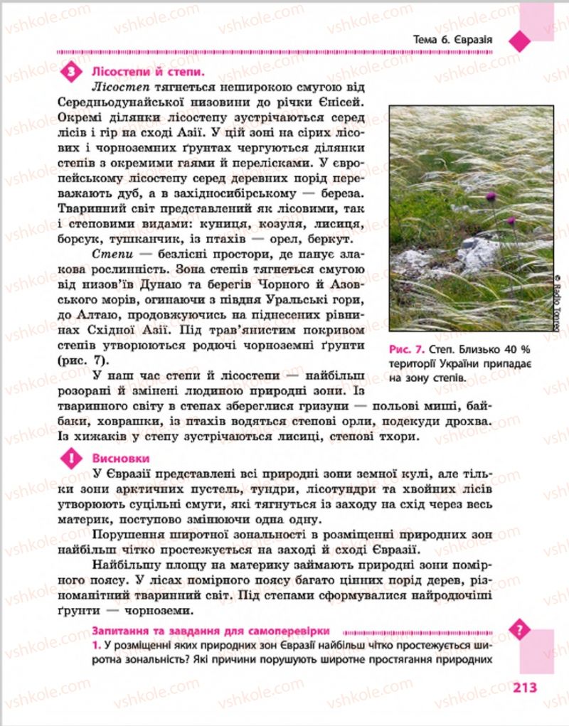 Страница 213 | Підручник Географія 7 клас Г.Д. Довгань, О.Г. Стадник 2015