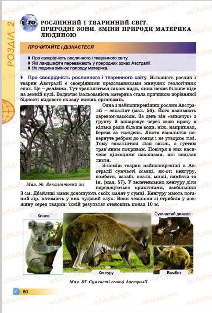 Страница 80 | Підручник Географія 7 клас В.Ю. Пестушко, Г.Ш. Уварова 2015