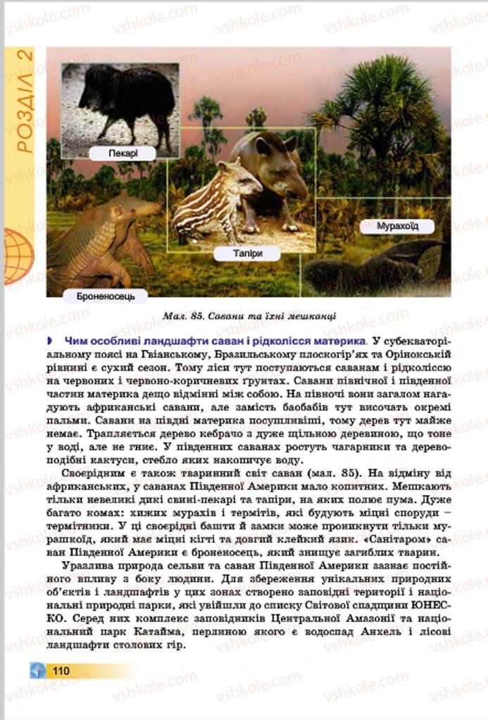 Страница 110 | Підручник Географія 7 клас В.Ю. Пестушко, Г.Ш. Уварова 2015