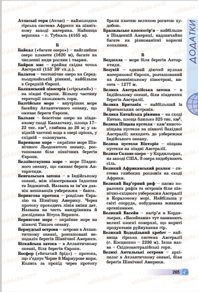 Страница 265 | Підручник Географія 7 клас В.Ю. Пестушко, Г.Ш. Уварова 2015