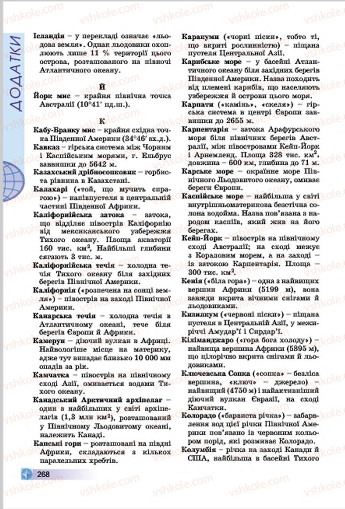 Страница 268 | Підручник Географія 7 клас В.Ю. Пестушко, Г.Ш. Уварова 2015