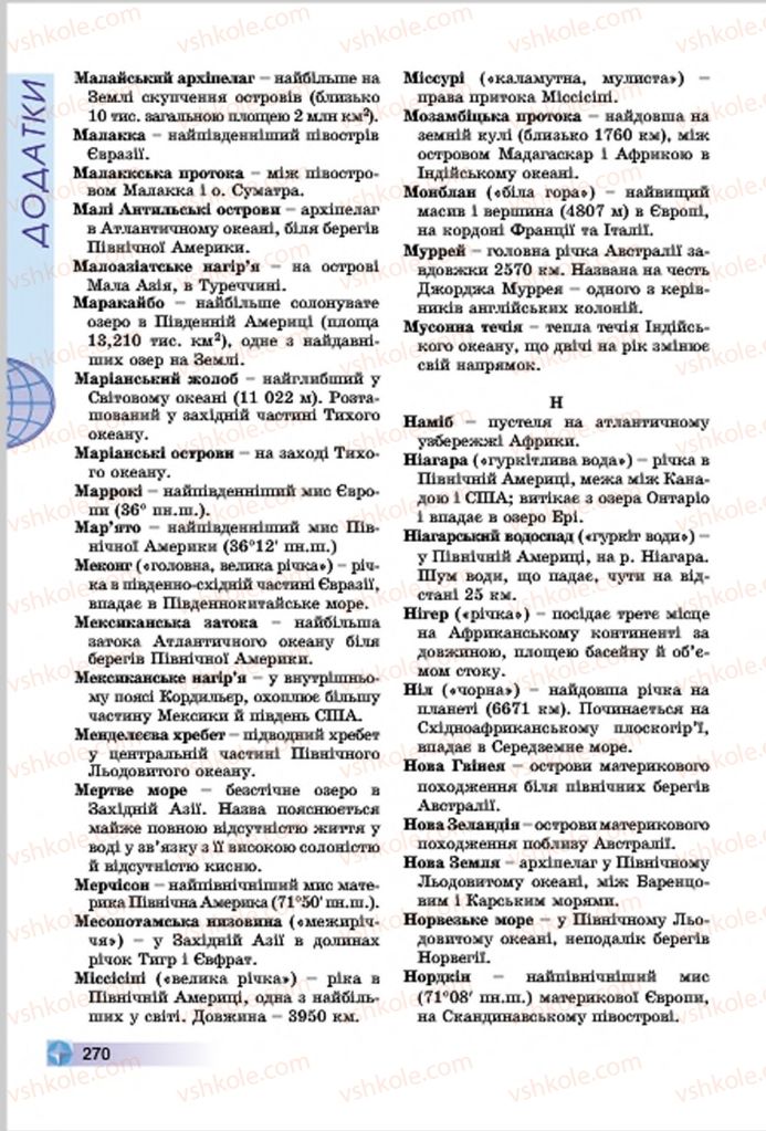 Страница 270 | Підручник Географія 7 клас В.Ю. Пестушко, Г.Ш. Уварова 2015