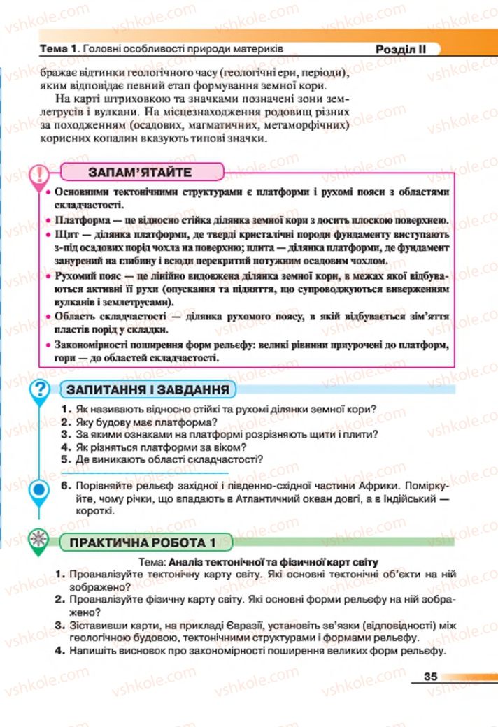 Страница 35 | Підручник Географія 7 клас В.М. Бойко, С.В. Міхелі 2015