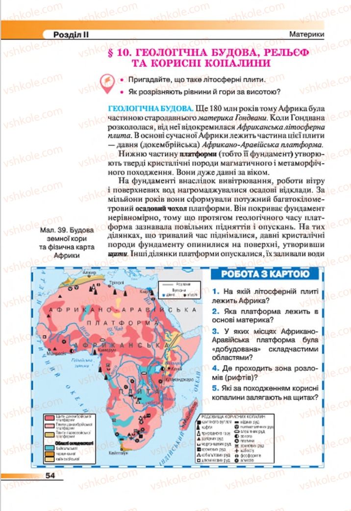 Страница 54 | Підручник Географія 7 клас В.М. Бойко, С.В. Міхелі 2015