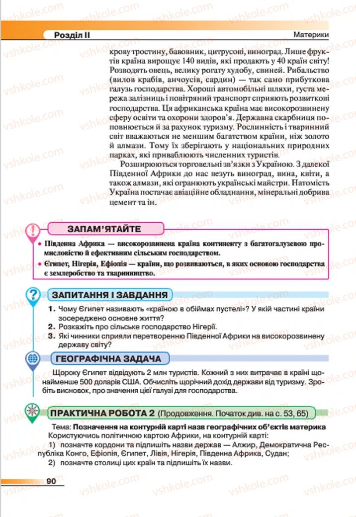 Страница 90 | Підручник Географія 7 клас В.М. Бойко, С.В. Міхелі 2015