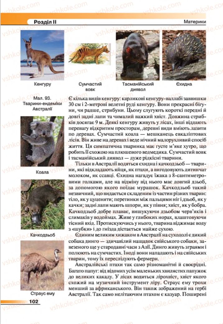 Страница 102 | Підручник Географія 7 клас В.М. Бойко, С.В. Міхелі 2015