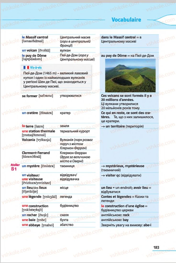 Страница 183 | Підручник Французька мова 7 клас Ю.М. Клименко 2015 3 рік навчання