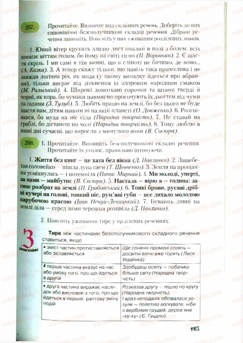 Страница 165 | Підручник Українська мова 9 клас С.Я. Єрмоленко, В.Т. Сичова 2009