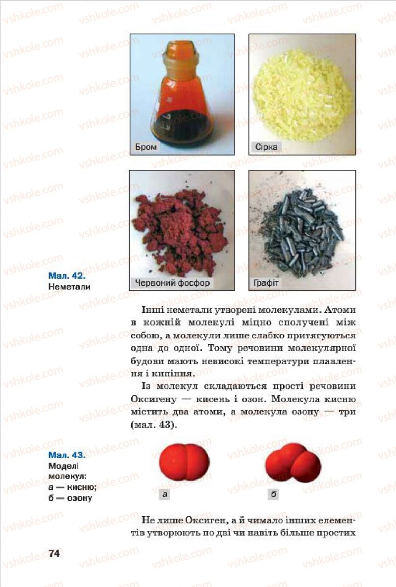 Страница 74 | Підручник Хімія 7 клас П.П. Попель, Л.С. Крикля 2015