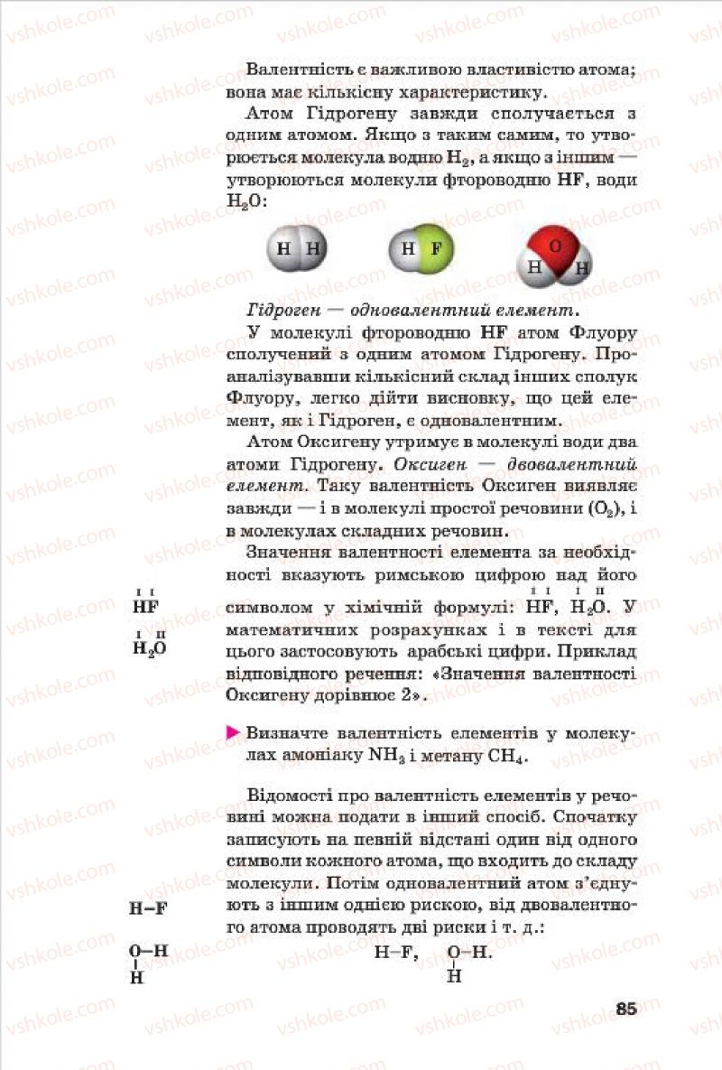 Страница 85 | Підручник Хімія 7 клас П.П. Попель, Л.С. Крикля 2015