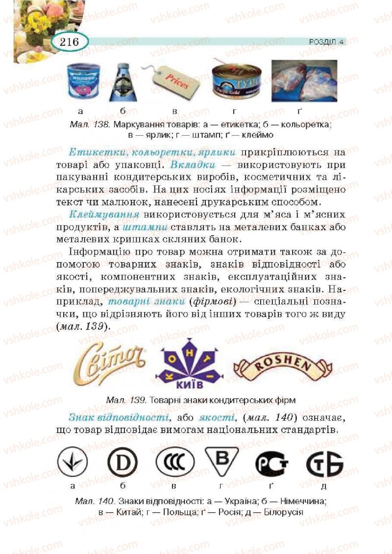 Страница 216 | Підручник Трудове навчання 5 клас В.К. Сидоренко, Т.С, Мачача, В.П. Титаренко 2013 Для дівчат