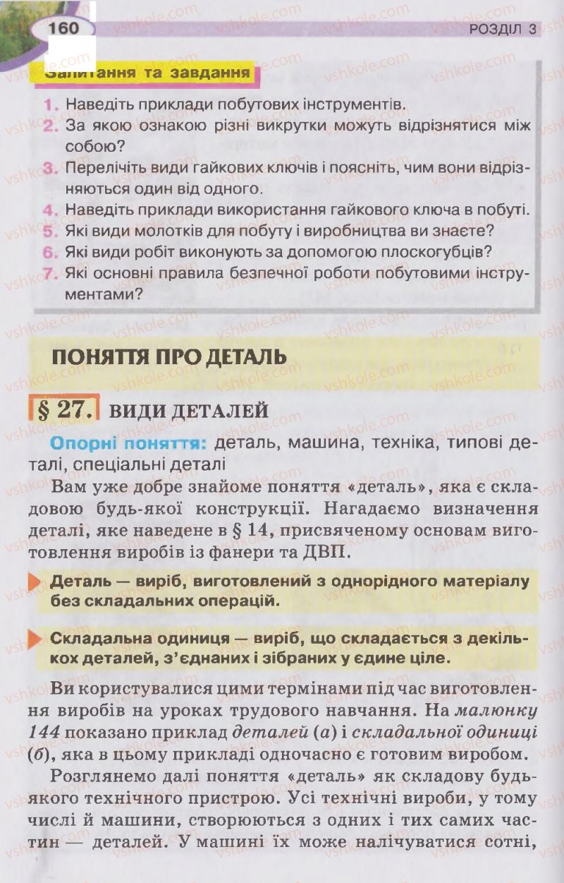 Страница 160 | Підручник Трудове навчання 5 клас В.К. Сидоренко, Д.В. Лебедев, А.М. Гедзик 2013 Для хлопців