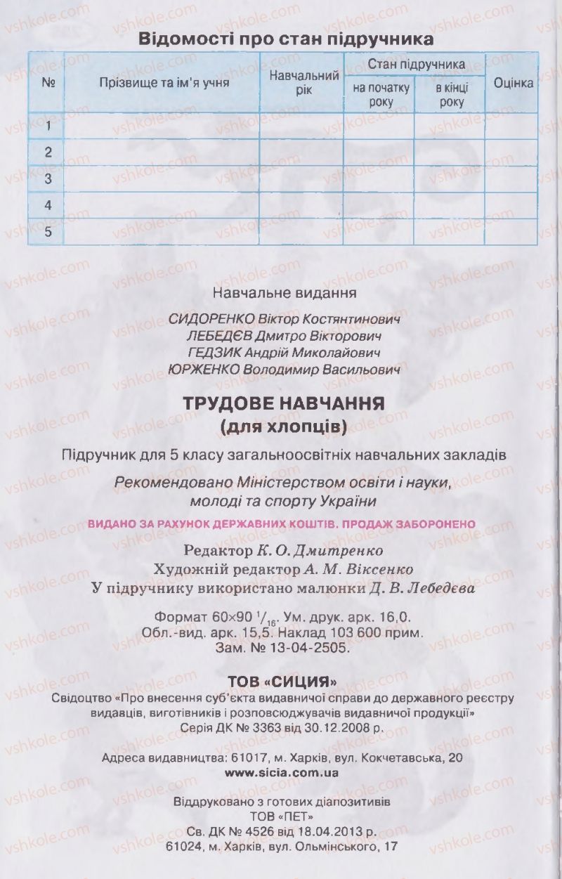 Страница 256 | Підручник Трудове навчання 5 клас В.К. Сидоренко, Д.В. Лебедев, А.М. Гедзик 2013 Для хлопців