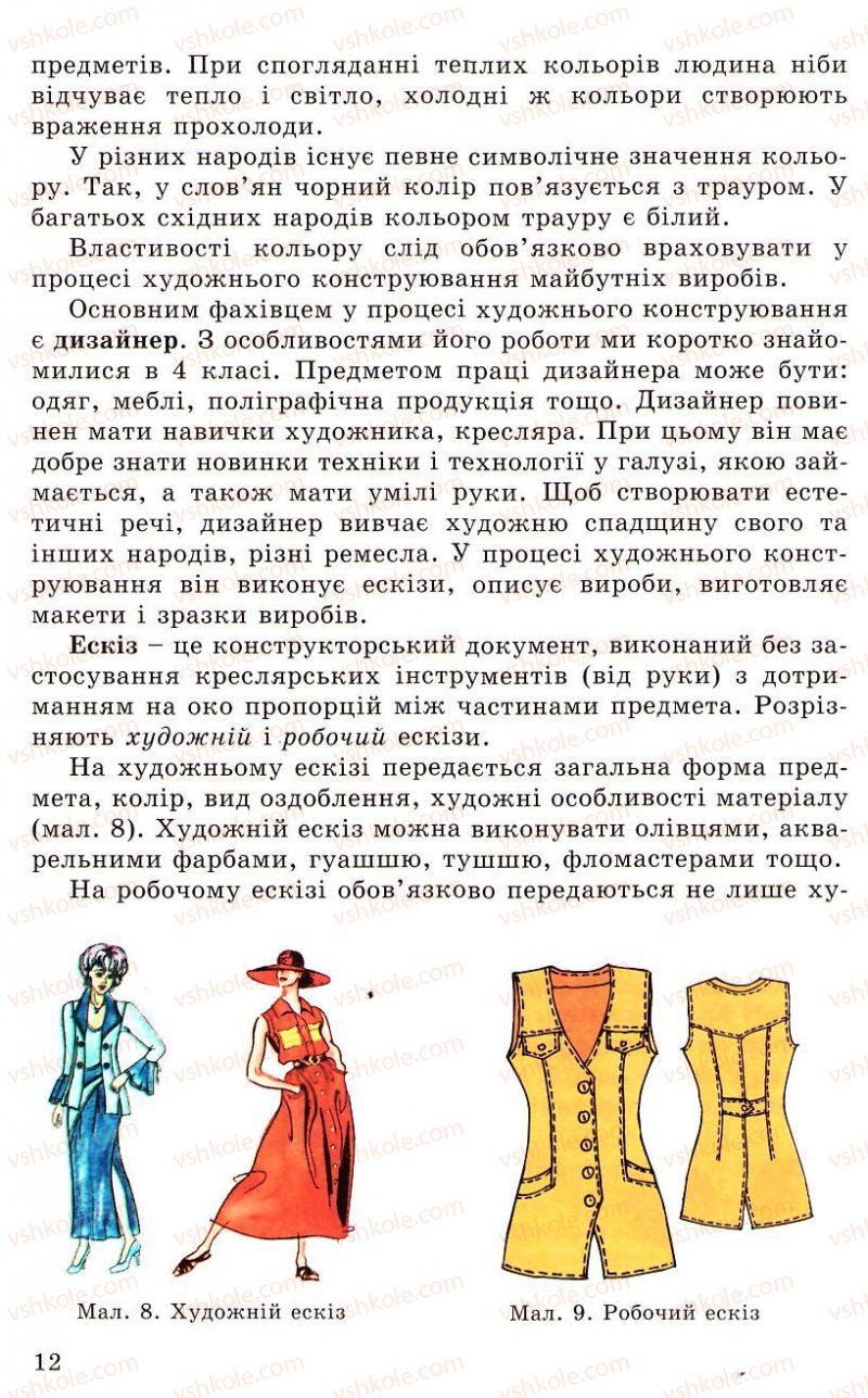 Страница 12 | Підручник Трудове навчання 5 клас Л.I. Денисенко, О.М. Романчук, О.П. Гнеденко 2005