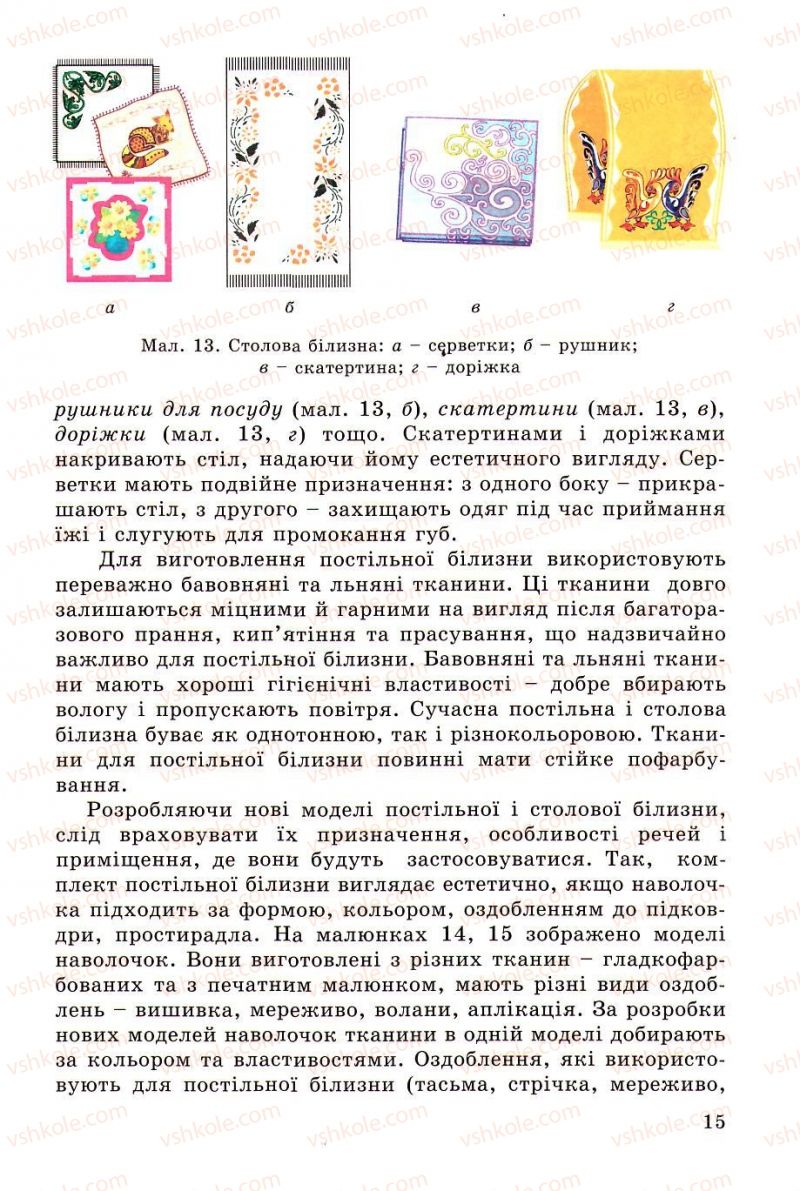 Страница 15 | Підручник Трудове навчання 5 клас Л.I. Денисенко, О.М. Романчук, О.П. Гнеденко 2005