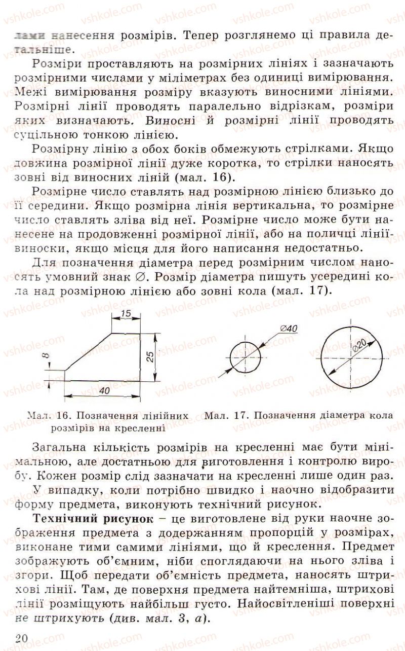 Страница 20 | Підручник Трудове навчання 5 клас Л.I. Денисенко, О.М. Романчук, О.П. Гнеденко 2005