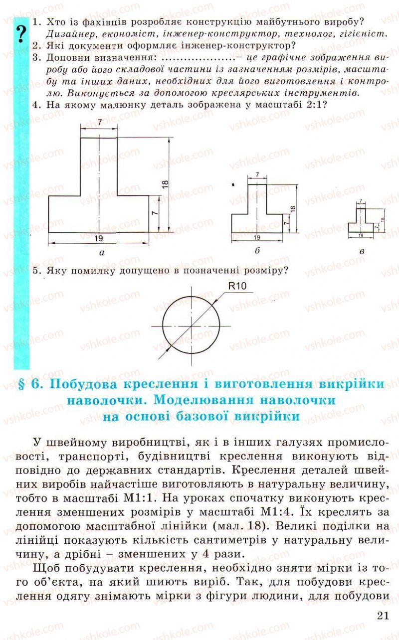 Страница 21 | Підручник Трудове навчання 5 клас Л.I. Денисенко, О.М. Романчук, О.П. Гнеденко 2005