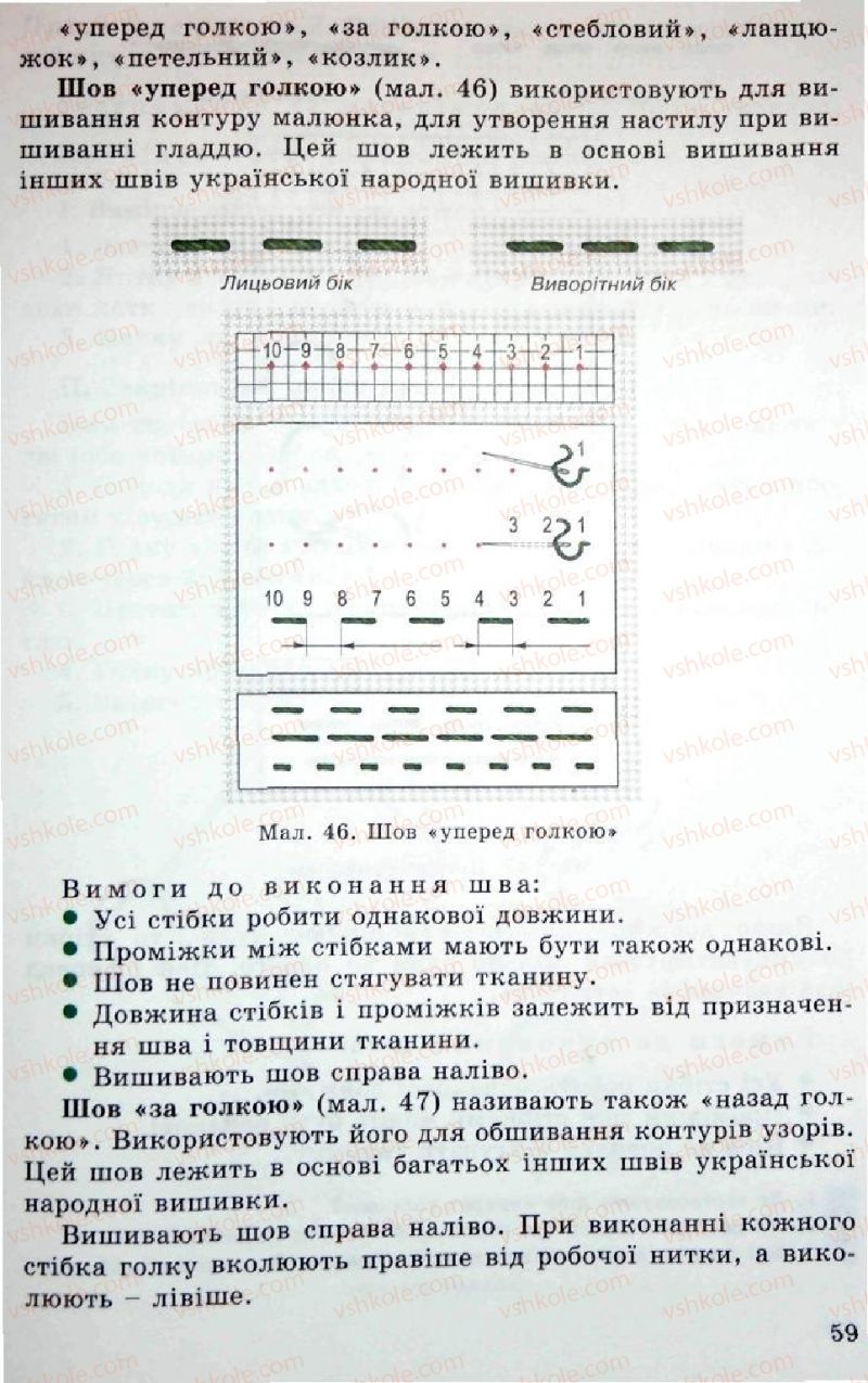 Страница 59 | Підручник Трудове навчання 5 клас Л.I. Денисенко, О.М. Романчук, О.П. Гнеденко 2005