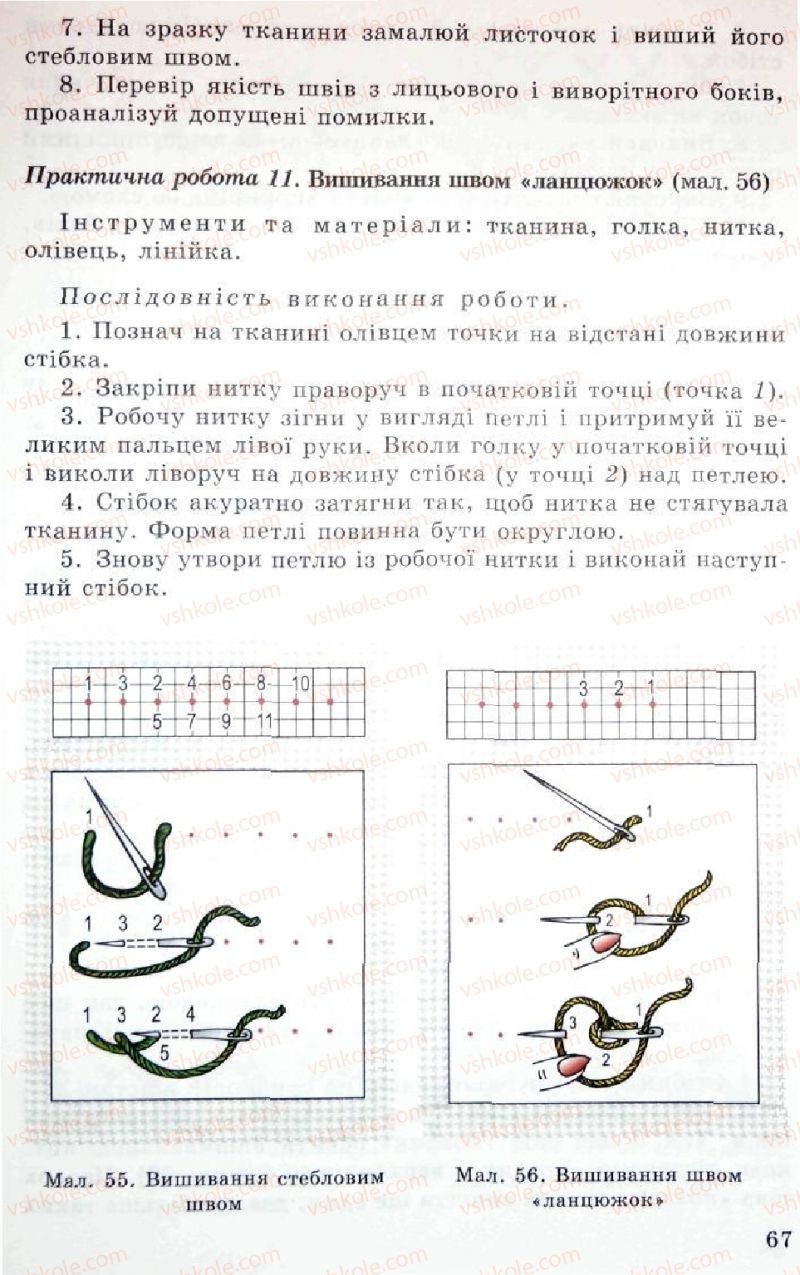Страница 67 | Підручник Трудове навчання 5 клас Л.I. Денисенко, О.М. Романчук, О.П. Гнеденко 2005