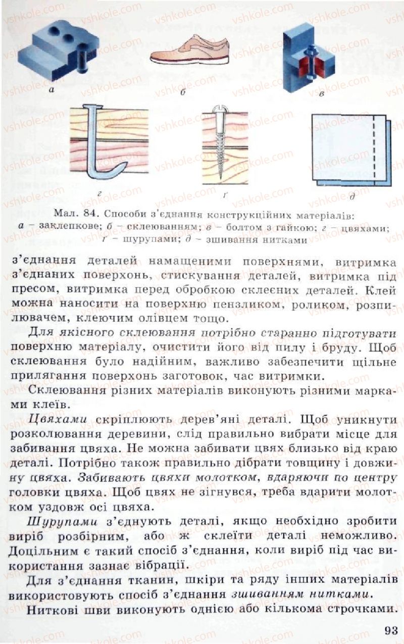 Страница 93 | Підручник Трудове навчання 5 клас Л.I. Денисенко, О.М. Романчук, О.П. Гнеденко 2005
