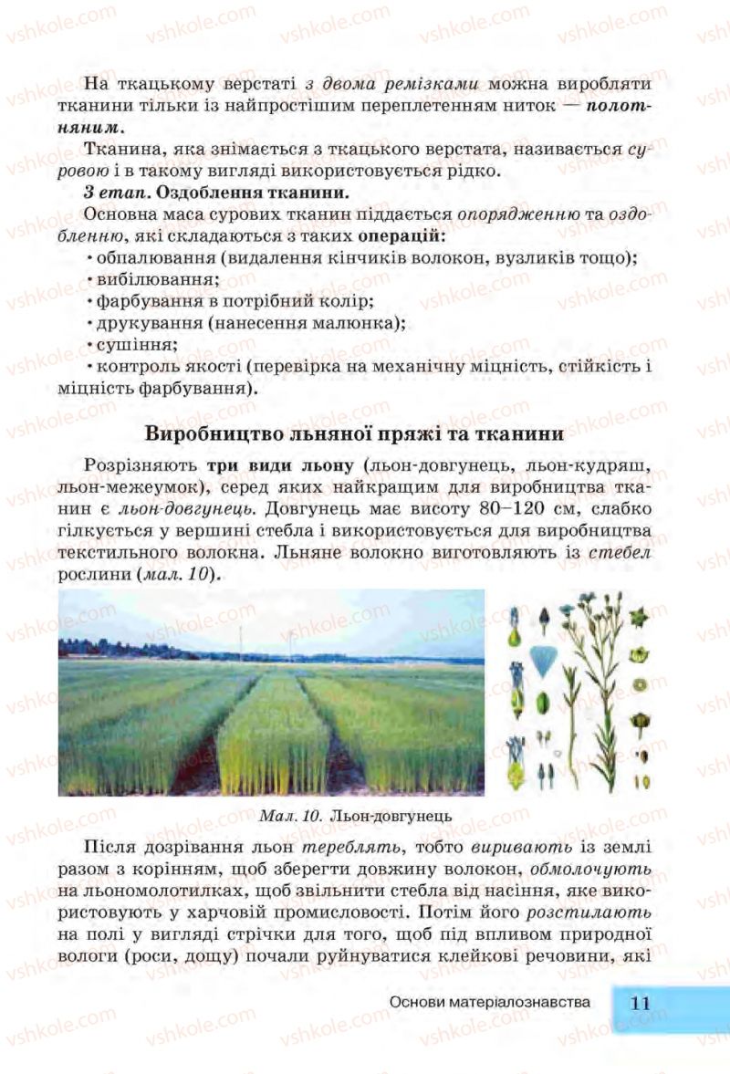 Страница 11 | Підручник Трудове навчання 6 клас І.Ю. Ходзицька, Н.М. Павич, О.В. Горобець 2014 Для дівчат