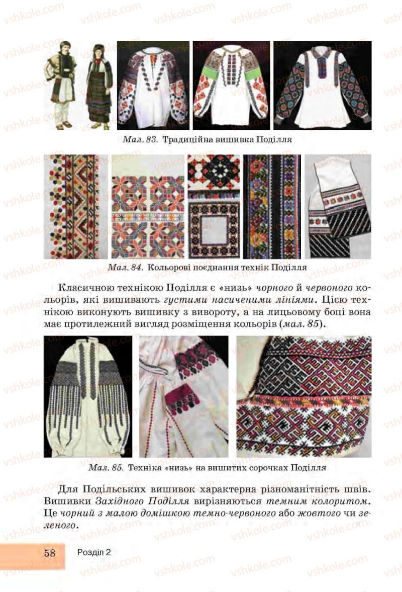 Страница 58 | Підручник Трудове навчання 6 клас І.Ю. Ходзицька, Н.М. Павич, О.В. Горобець 2014 Для дівчат