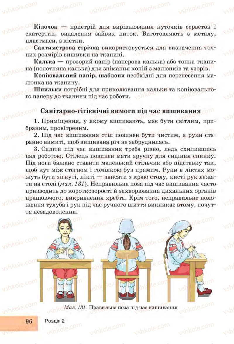 Страница 96 | Підручник Трудове навчання 6 клас І.Ю. Ходзицька, Н.М. Павич, О.В. Горобець 2014 Для дівчат
