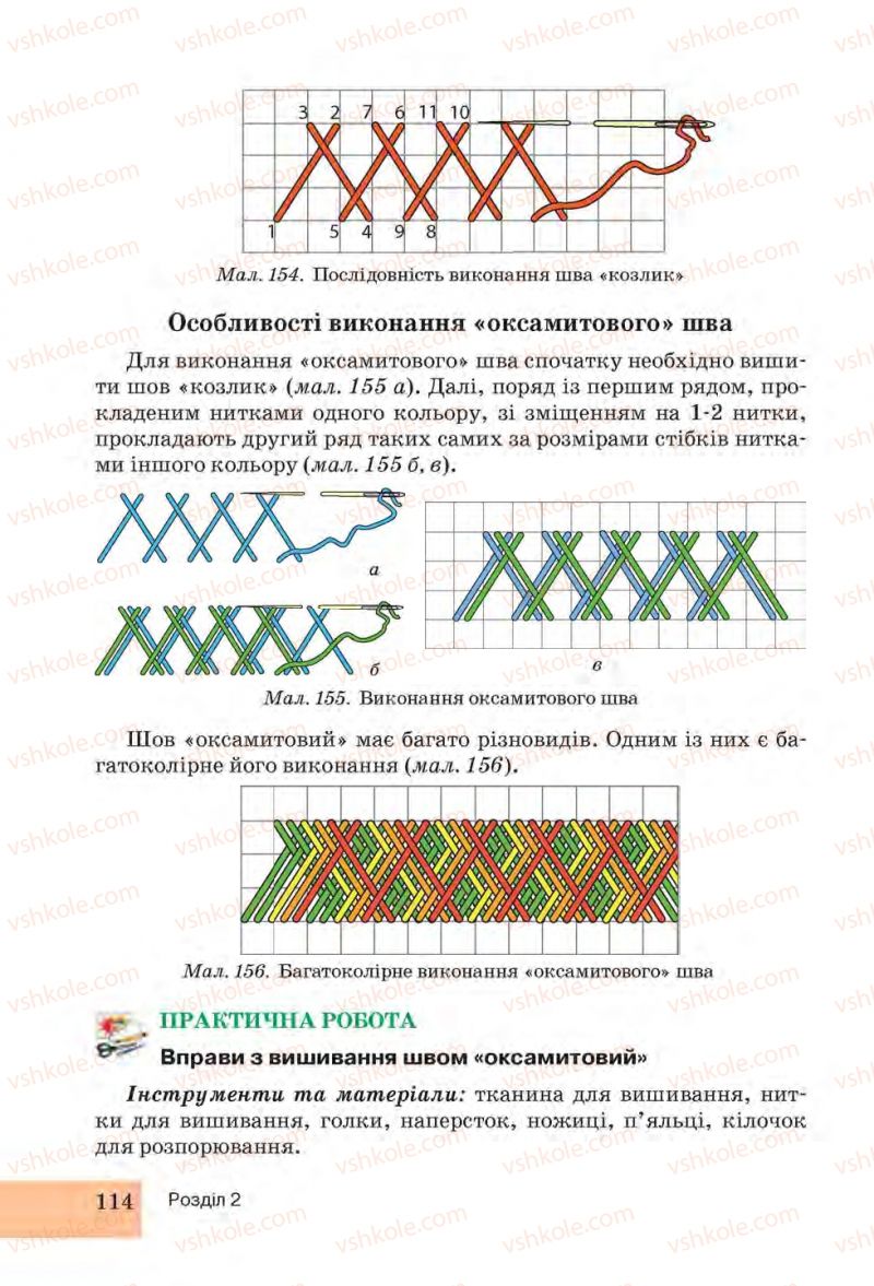 Страница 114 | Підручник Трудове навчання 6 клас І.Ю. Ходзицька, Н.М. Павич, О.В. Горобець 2014 Для дівчат