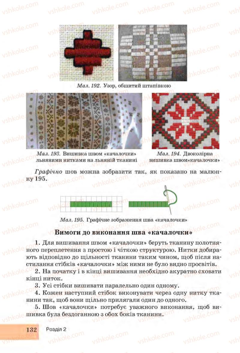 Страница 132 | Підручник Трудове навчання 6 клас І.Ю. Ходзицька, Н.М. Павич, О.В. Горобець 2014 Для дівчат