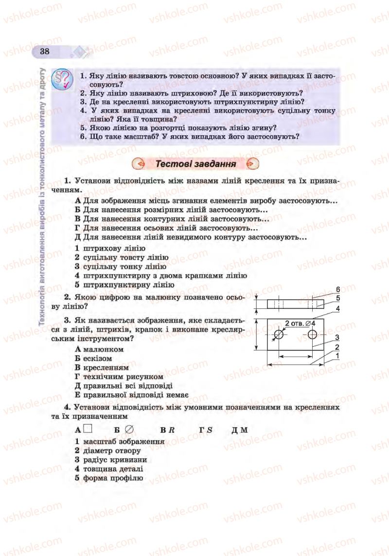 Страница 38 | Підручник Трудове навчання 6 клас Б.М. Терещук, С.М. Дятленко, В.М. Гащак 2014 Для хлопців