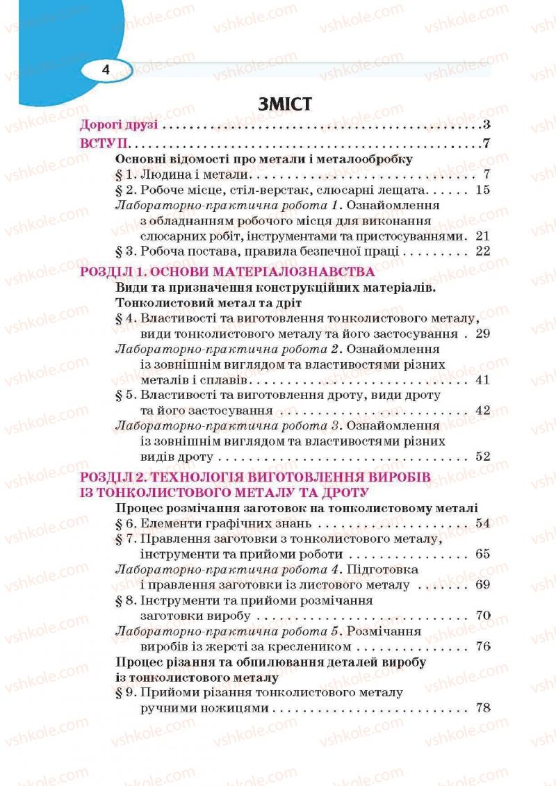 Страница 4 | Підручник Трудове навчання 6 клас В.К. Сидоренко, Д.В. Лебедев, А.М. Гедзик 2014 Для хлопців