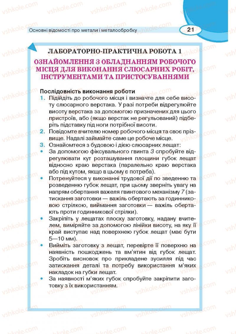 Страница 21 | Підручник Трудове навчання 6 клас В.К. Сидоренко, Д.В. Лебедев, А.М. Гедзик 2014 Для хлопців
