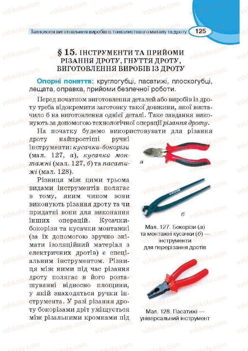 Страница 125 | Підручник Трудове навчання 6 клас В.К. Сидоренко, Д.В. Лебедев, А.М. Гедзик 2014 Для хлопців