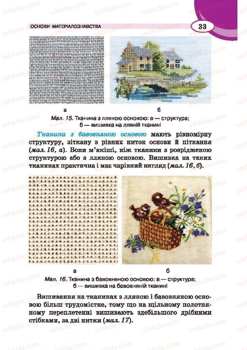 Страница 33 | Підручник Трудове навчання 6 клас В.К. Сидоренко, Т.С, Мачача, С.П. Павх 2014 Для дівчат