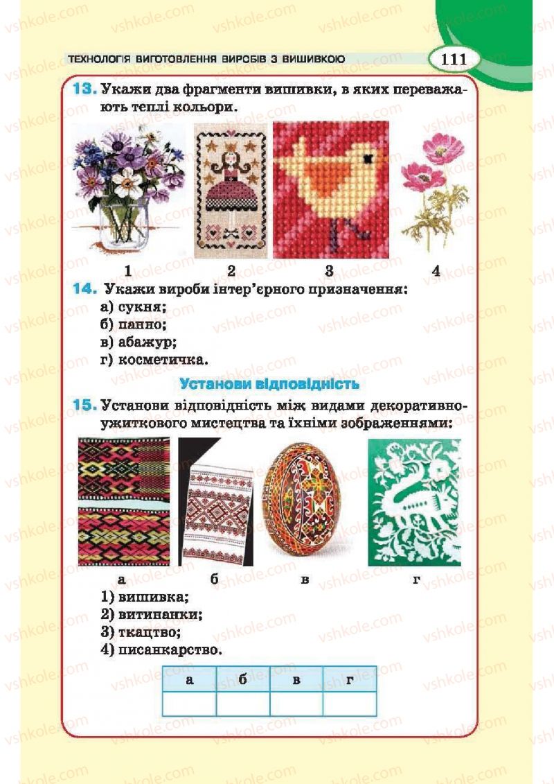 Страница 111 | Підручник Трудове навчання 6 клас В.К. Сидоренко, Т.С, Мачача, С.П. Павх 2014 Для дівчат