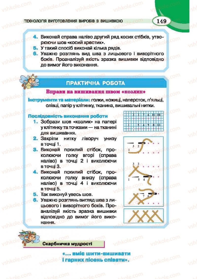 Страница 149 | Підручник Трудове навчання 6 клас В.К. Сидоренко, Т.С, Мачача, С.П. Павх 2014 Для дівчат