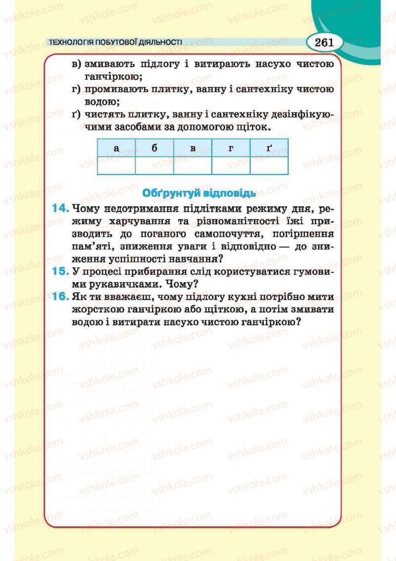 Страница 261 | Підручник Трудове навчання 6 клас В.К. Сидоренко, Т.С, Мачача, С.П. Павх 2014 Для дівчат