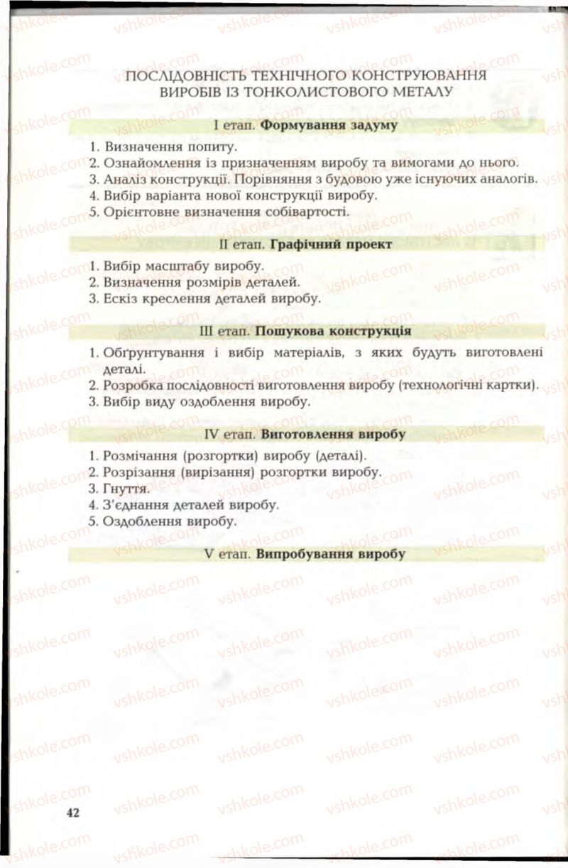 Страница 42 | Підручник Трудове навчання 6 клас В.М. Мадзігон, Г.А. Кондратюк, Г.Є. Левченко 2006 Технічні види праці