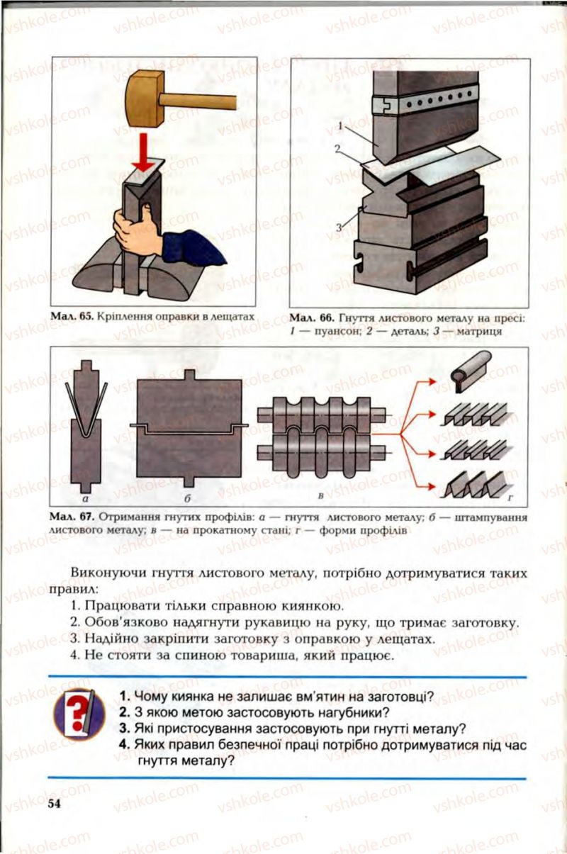 Страница 54 | Підручник Трудове навчання 6 клас В.М. Мадзігон, Г.А. Кондратюк, Г.Є. Левченко 2006 Технічні види праці