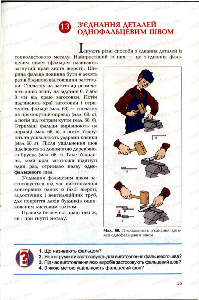 Страница 55 | Підручник Трудове навчання 6 клас В.М. Мадзігон, Г.А. Кондратюк, Г.Є. Левченко 2006 Технічні види праці