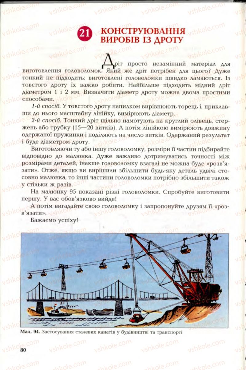 Страница 80 | Підручник Трудове навчання 6 клас В.М. Мадзігон, Г.А. Кондратюк, Г.Є. Левченко 2006 Технічні види праці