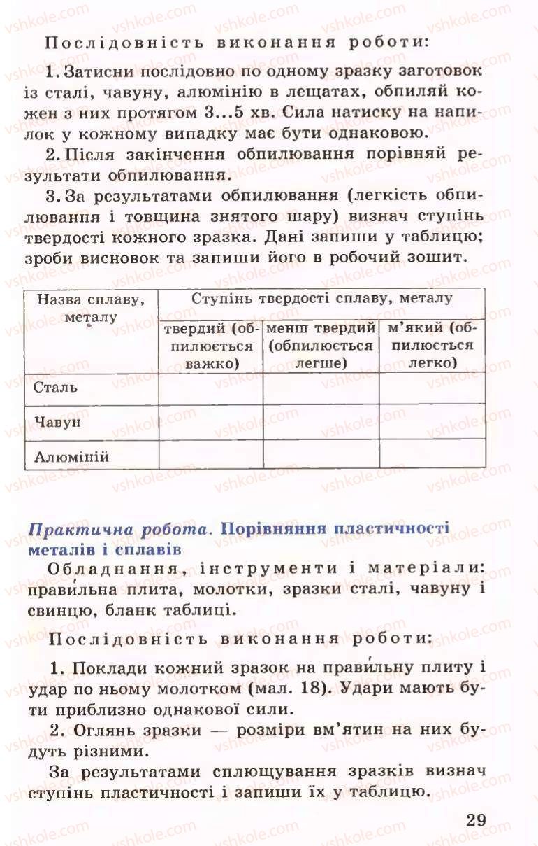 Страница 29 | Підручник Трудове навчання 6 клас Б.М.Терещук, В.І. Туташинський, В.К.Сидоренко 2006 Технічні види праці