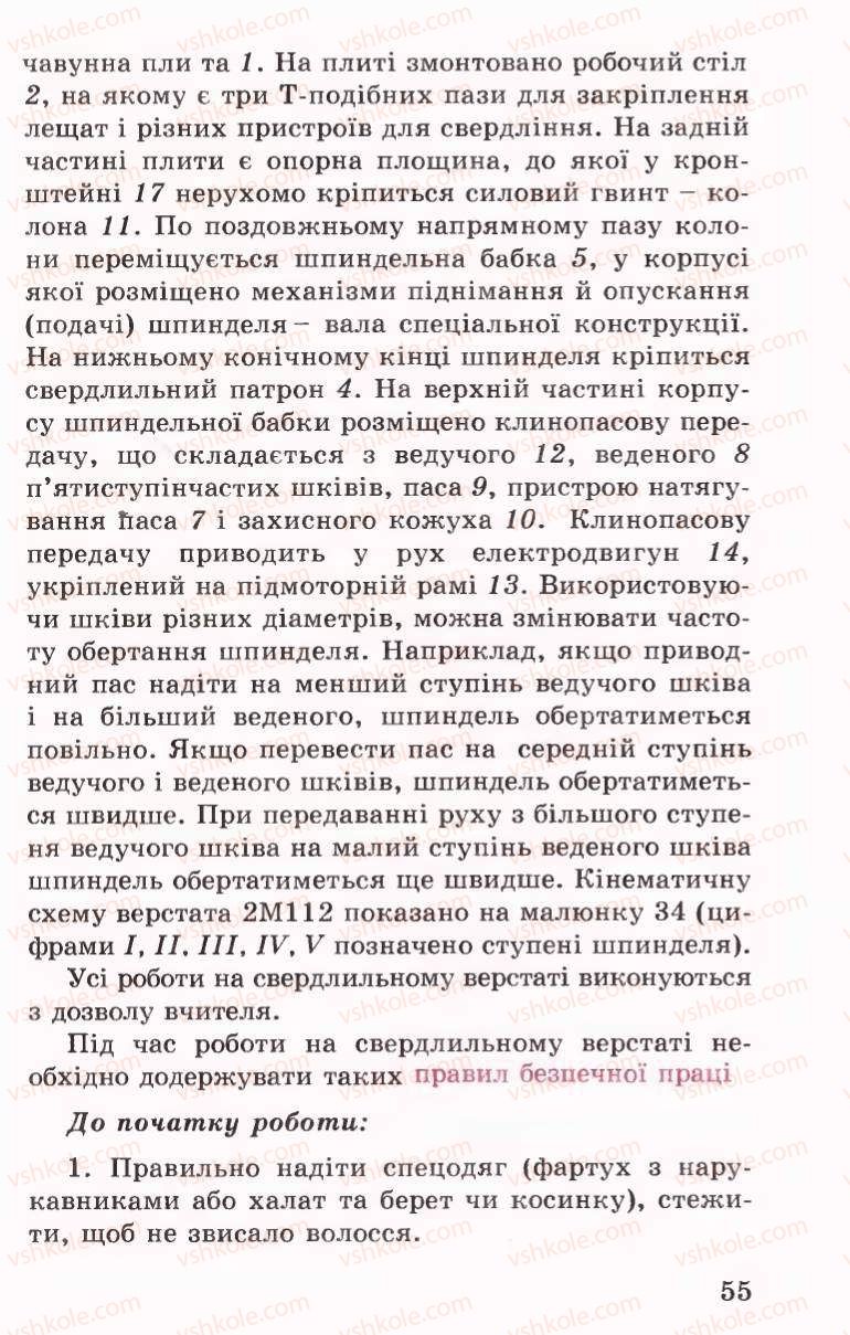 Страница 55 | Підручник Трудове навчання 6 клас Б.М.Терещук, В.І. Туташинський, В.К.Сидоренко 2006 Технічні види праці