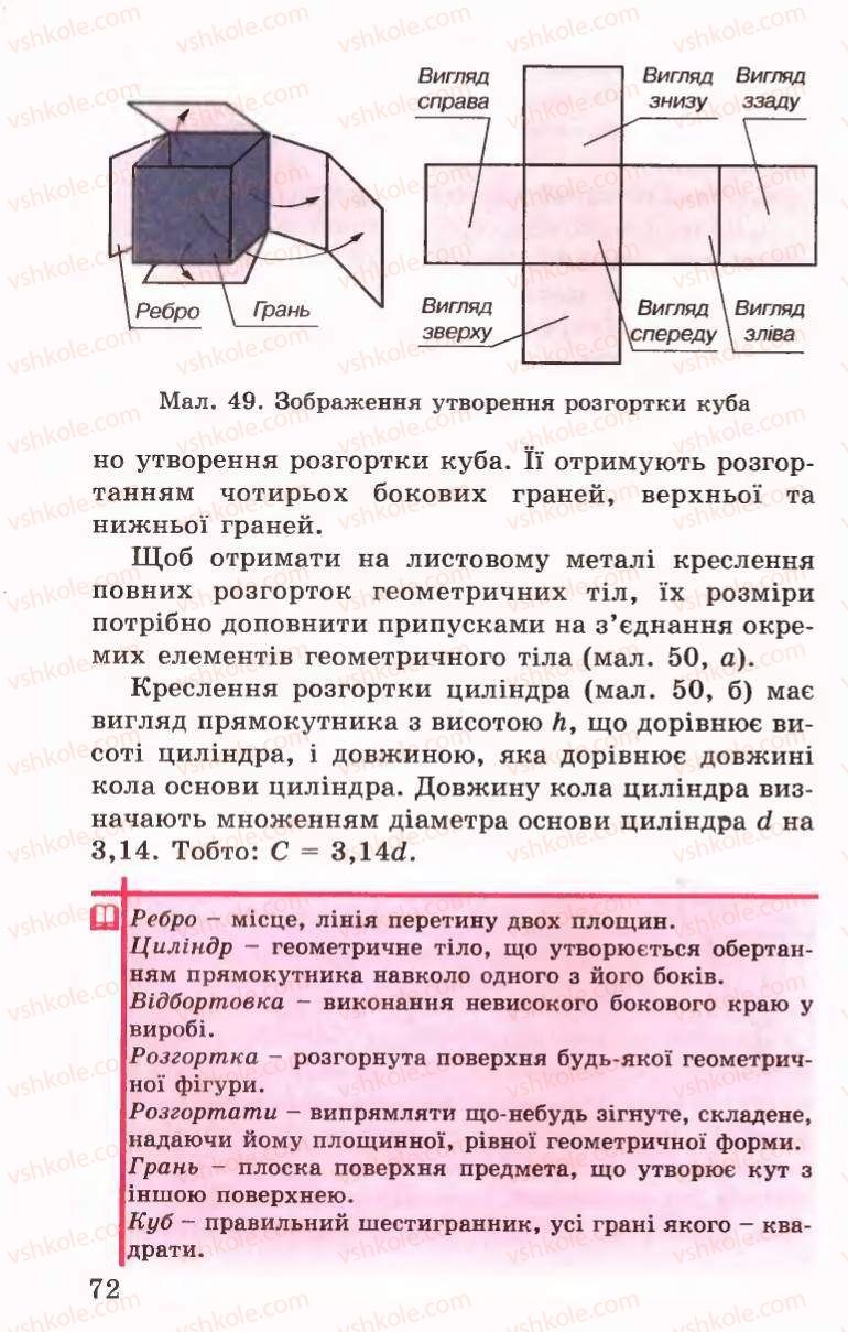 Страница 72 | Підручник Трудове навчання 6 клас Б.М.Терещук, В.І. Туташинський, В.К.Сидоренко 2006 Технічні види праці