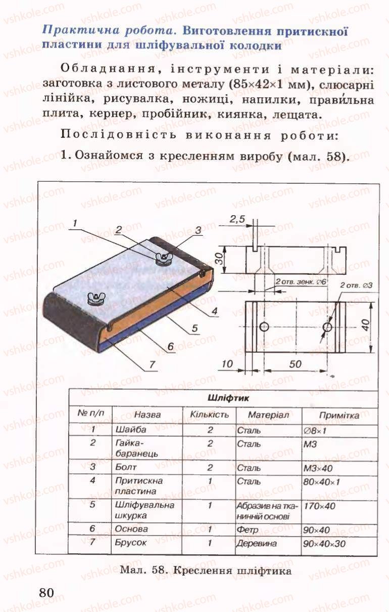 Страница 80 | Підручник Трудове навчання 6 клас Б.М.Терещук, В.І. Туташинський, В.К.Сидоренко 2006 Технічні види праці