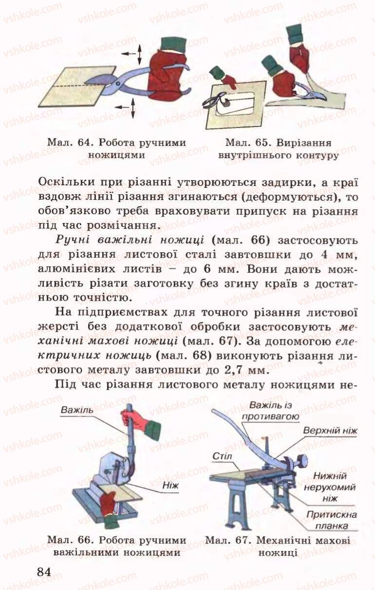 Страница 84 | Підручник Трудове навчання 6 клас Б.М.Терещук, В.І. Туташинський, В.К.Сидоренко 2006 Технічні види праці