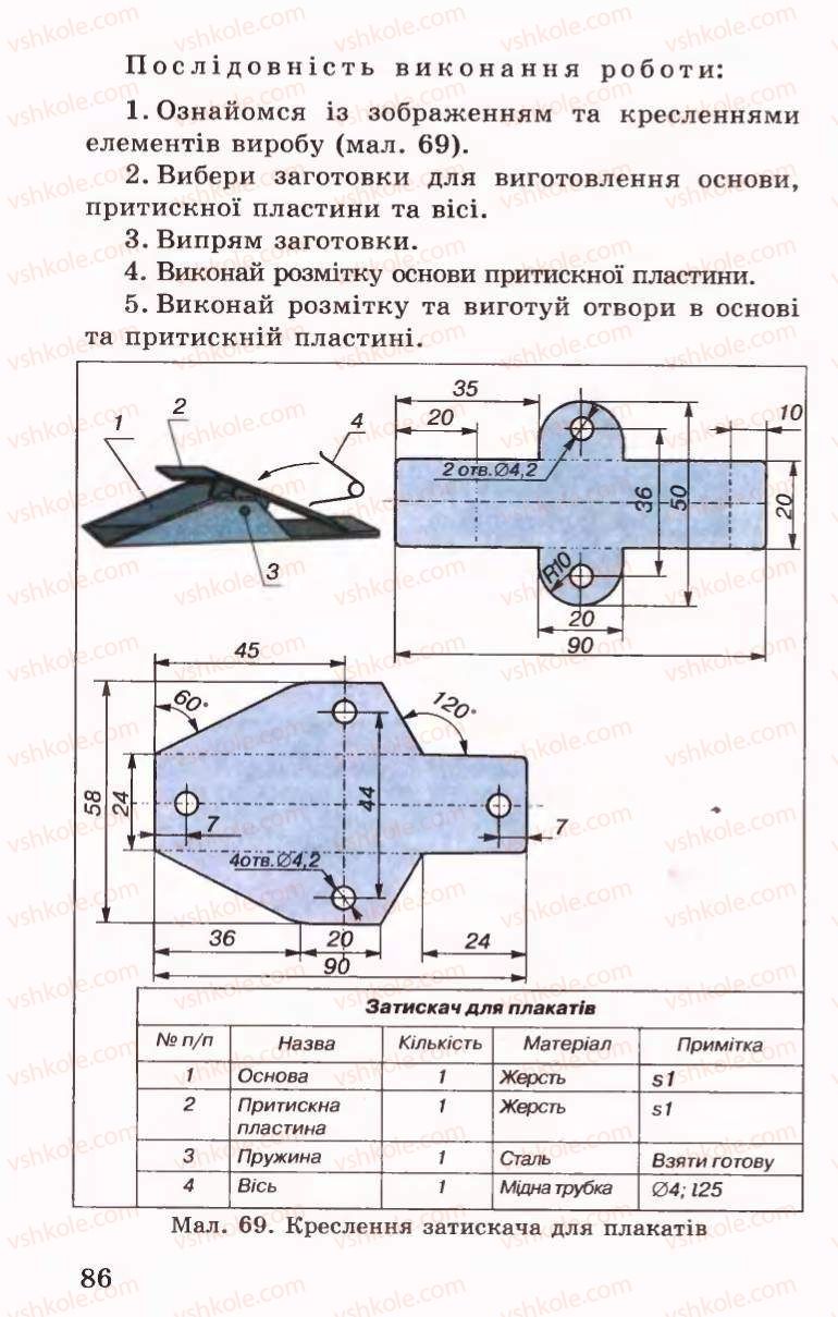 Страница 86 | Підручник Трудове навчання 6 клас Б.М.Терещук, В.І. Туташинський, В.К.Сидоренко 2006 Технічні види праці